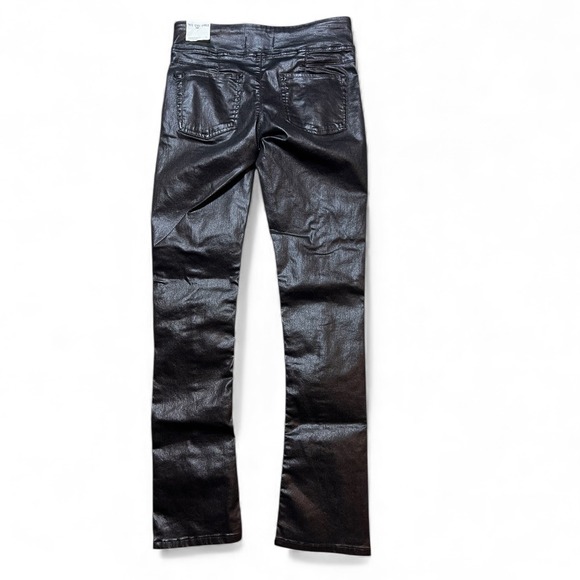 NWT‎ Free People Double Dutch Slit Skinny Pants Faux Leather Coated Black Size S - Picture 2 of 14